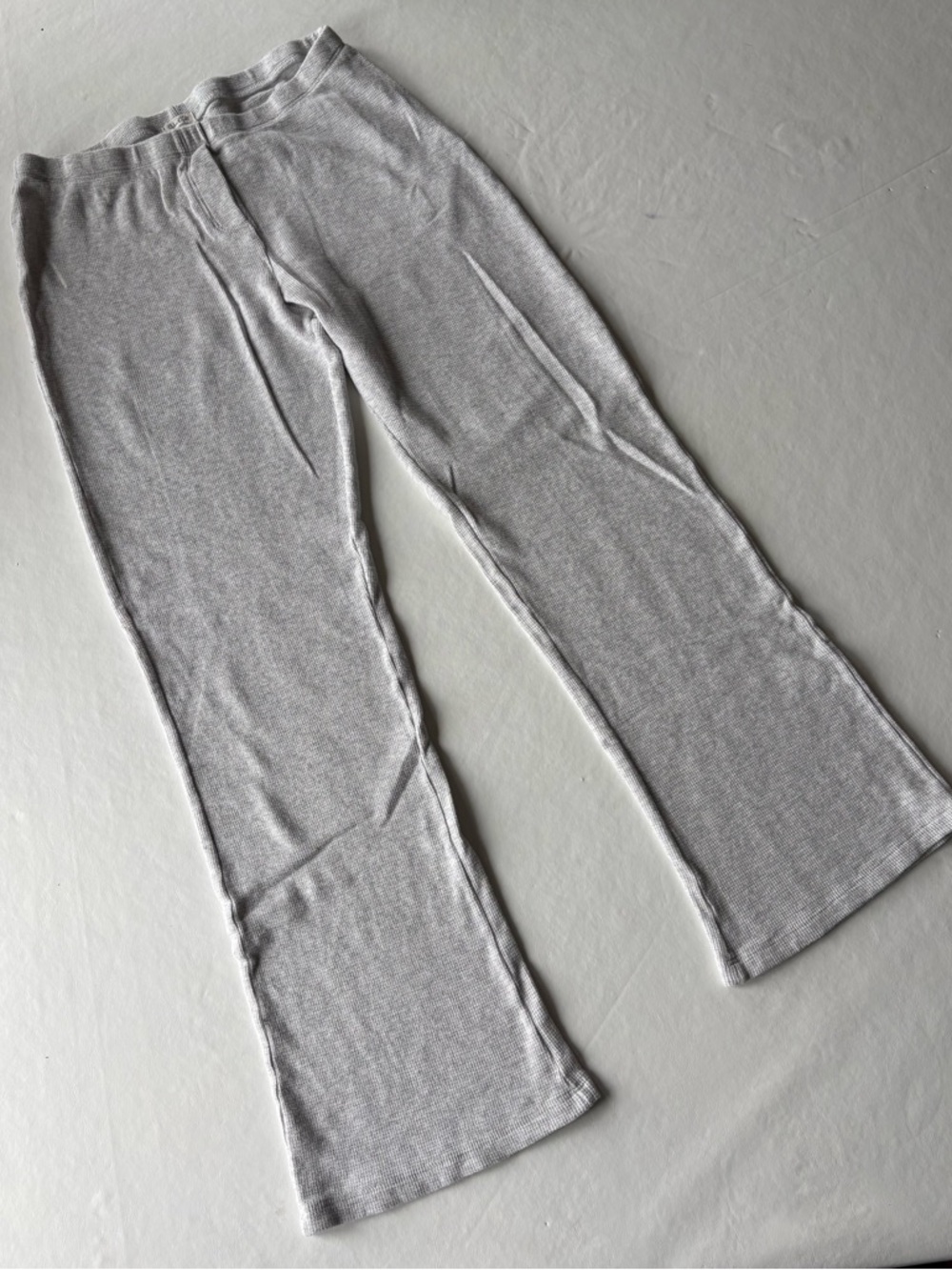 John Galt / Brandy Manville Light Gray Ribbed Knit Lounge Pant / Sweatpants OSFM